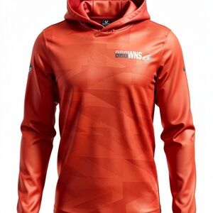 Nike Med Drifit Hooded Loose Cleveland Browns Orange Long Sleeve Men's Tee NWOT
